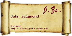 Jahn Zsigmond névjegykártya