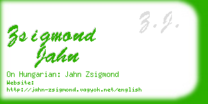 zsigmond jahn business card